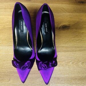 Nine West Women's Purple Satin Heels